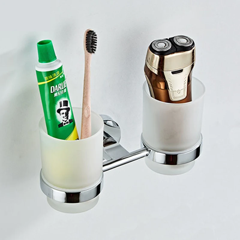 Ванна зубная щетка держатель чашки для зубной щетки со стеклянной чашкой