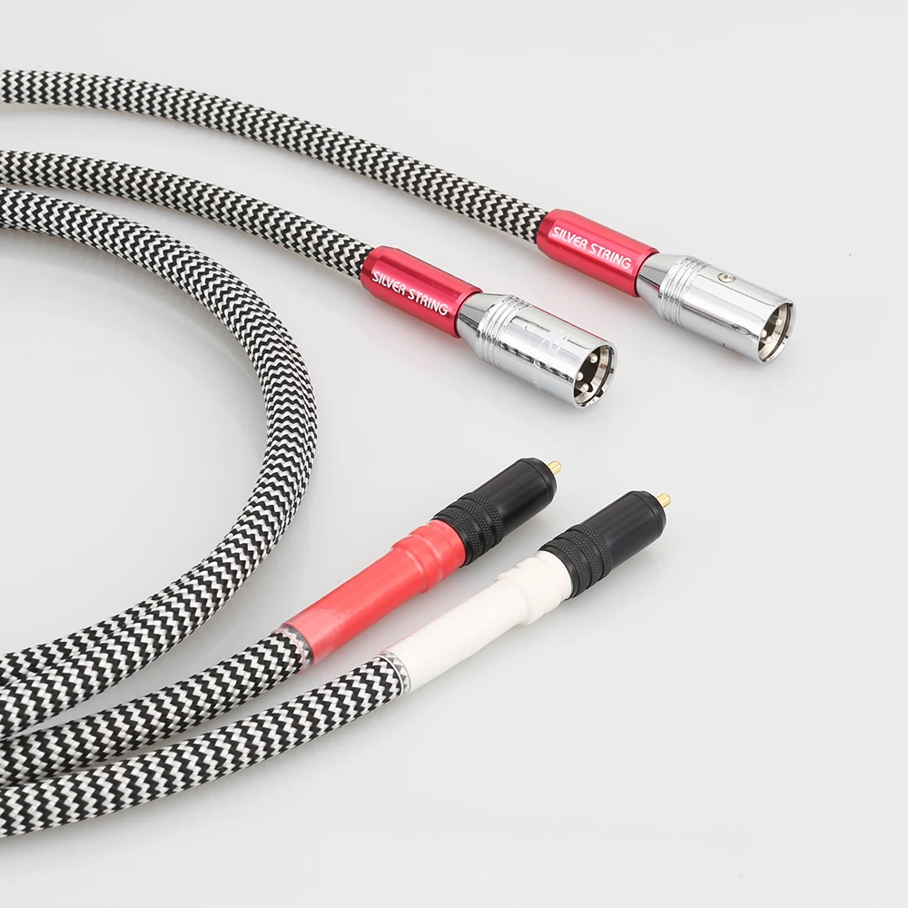 Hifi посеребренный аудио кабель 2 RCA штекер XLR HIFI 3 Pin Мужской аудиофил|2 rca male|audio cable