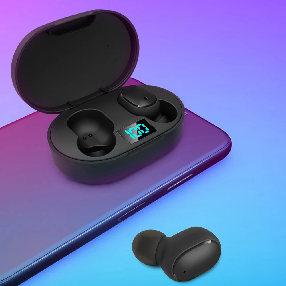 E6S TWS Bluetooth наушники PK Redmi Airdots беспроводные V5.0 светодиодный дисплей Сенсорная