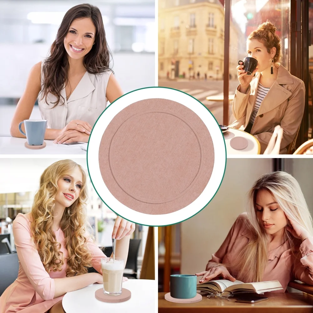 

2pcs Useful Absorbent Coasters Non-skid Cup Mat Protective Dinnerware Pad