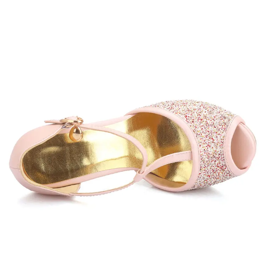 Большие размеры Босоножки на платформе и не сужающемся книзу массивном каблуке