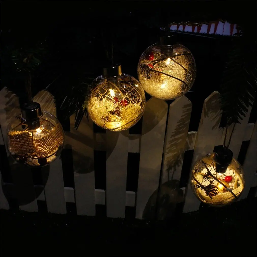 8cm Romantic Christmas Decorations Ball Transparent PVC For Home Luminous Light Hanging Tree Ornaments Supplies | Освещение