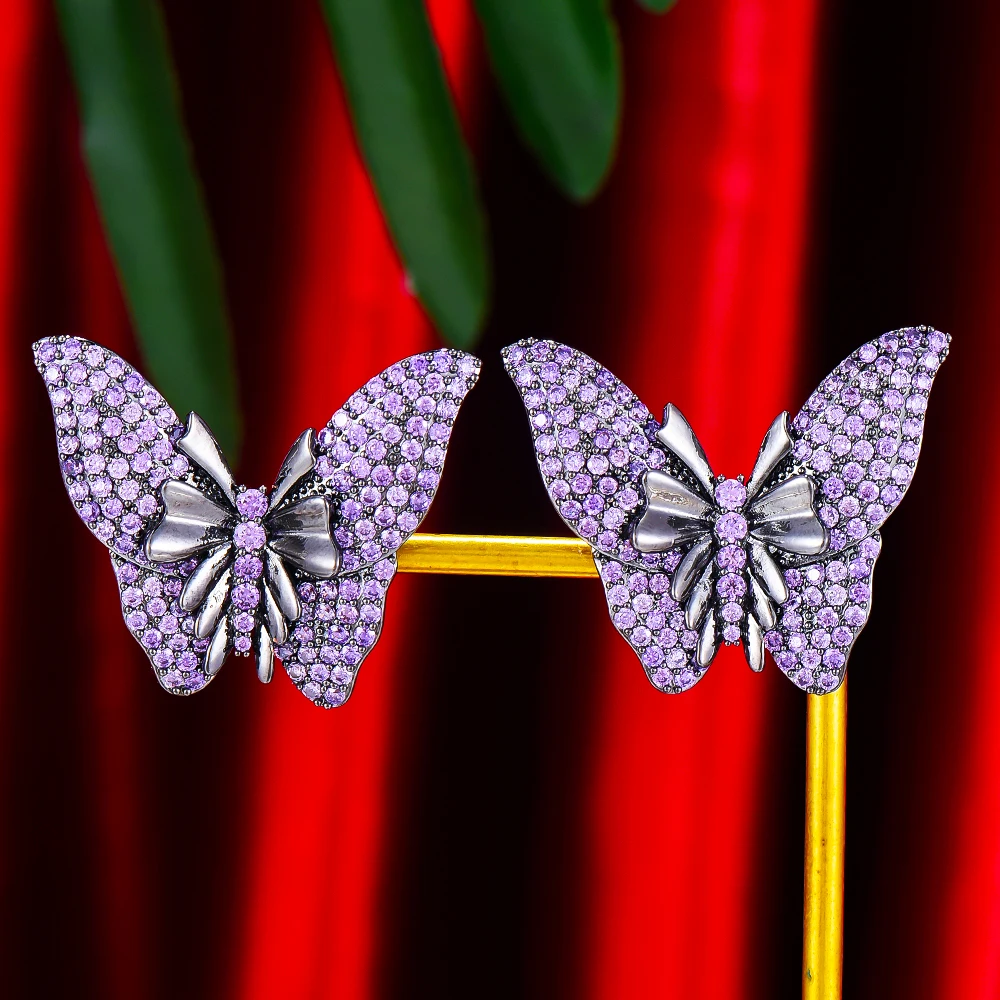 

GODKI модные уличные стильные серьги-бабочки для женщин Свадебная вечеринка кубический циркон Дубай Свадебные серьги boucle d'oreille 2021