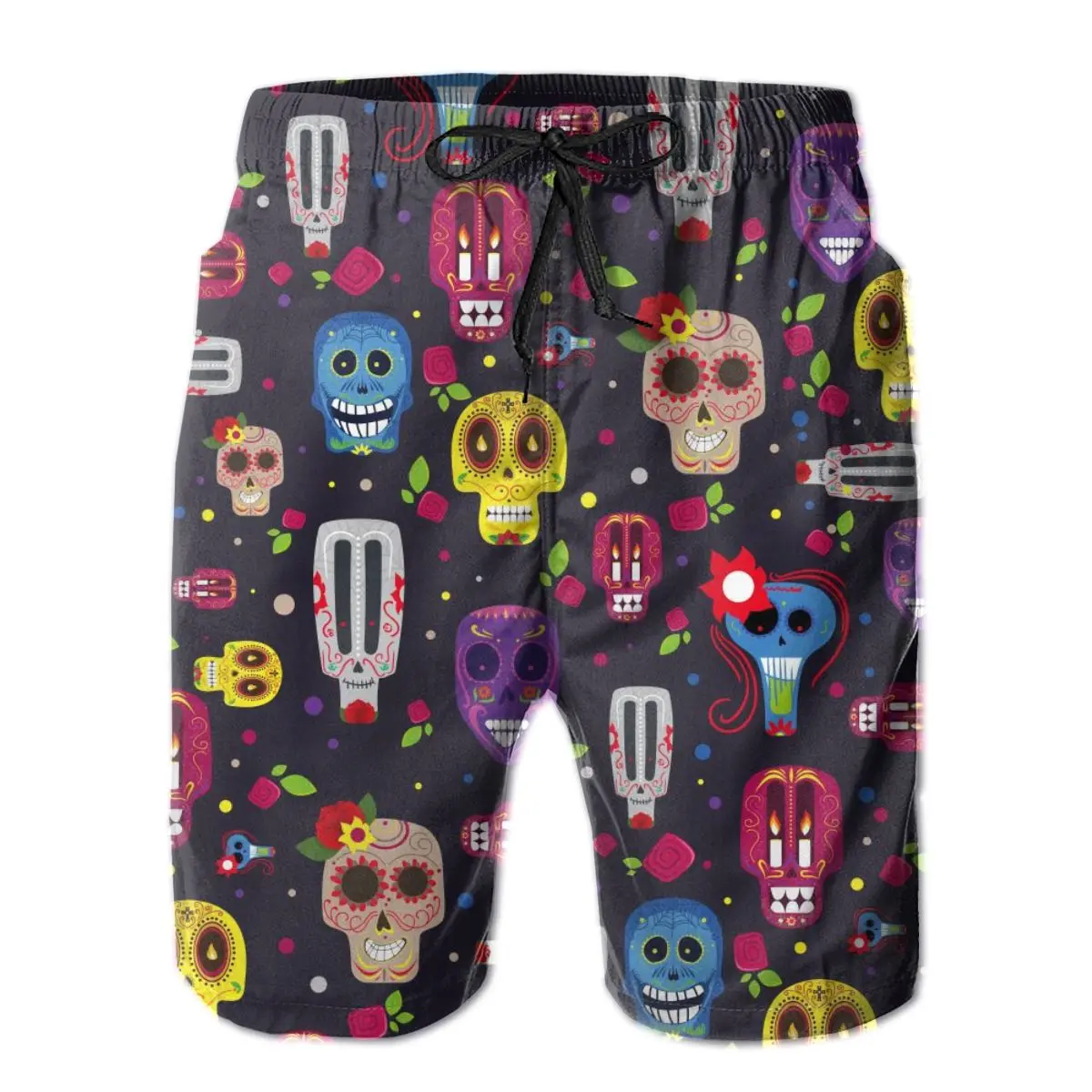 Men's Beach Short Swim Shorts Mexican Dia De Muertos Surfing Maillot Bain Sport Board Swimwear | Мужская одежда