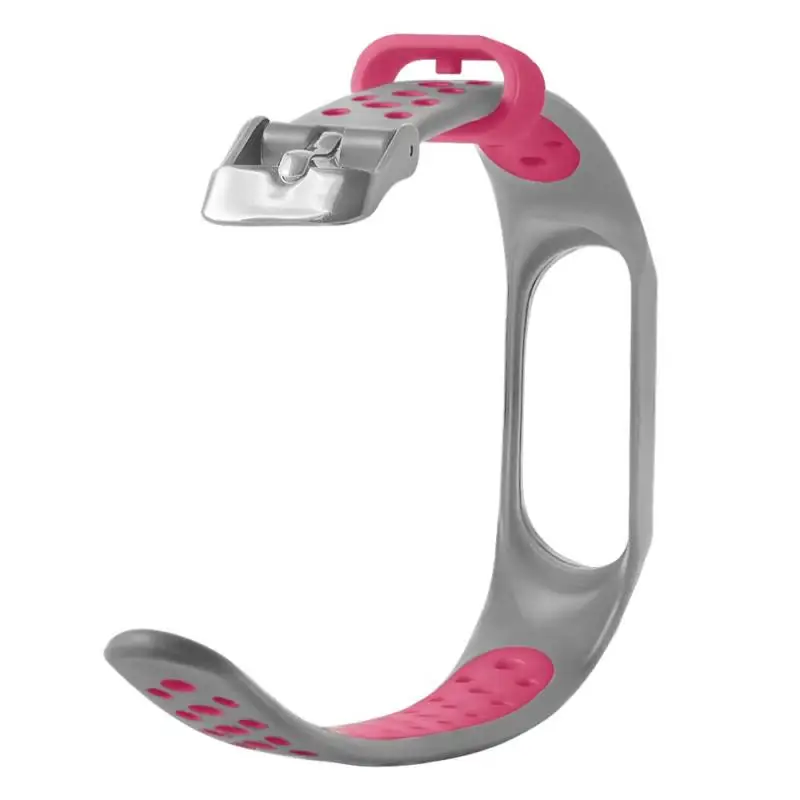 

For Mi band 5 breathable hole buckle pin buckle two-color replacement wristband Strap For Smart xiaomi mi Band 5 TXTB1