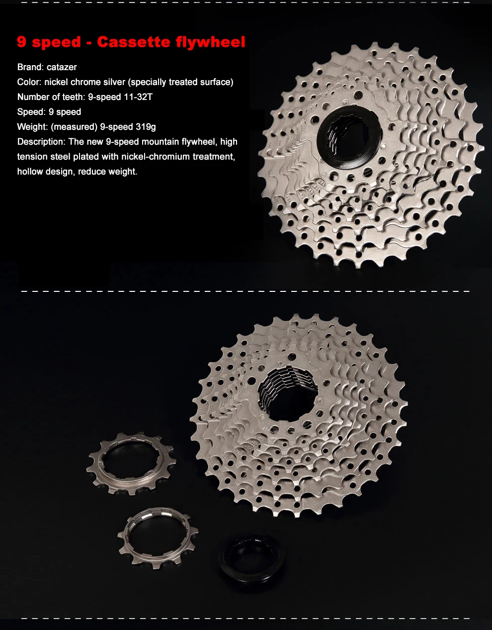 Горный велосипед 9 скоростной Кассетный Маховик 27 механизм 11 32T| |