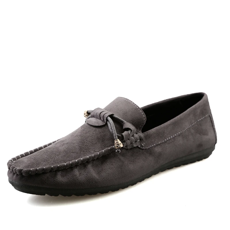Туфли мужские замшевые без шнуровки элегантные Мокасины классические
