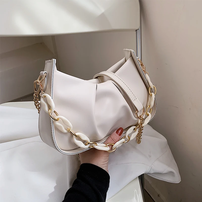 

Minority design bag female summer 2021 new fashion chain messenger bag hot girl fold armpit baguette