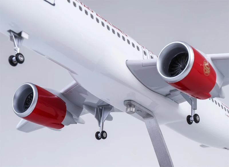 1/80 масштаб 47 см самолет Airbus A320 NEO JUNYAO авиакомпания модель светодиодный светильник и шасси колеса литой смолы коллекция выставки