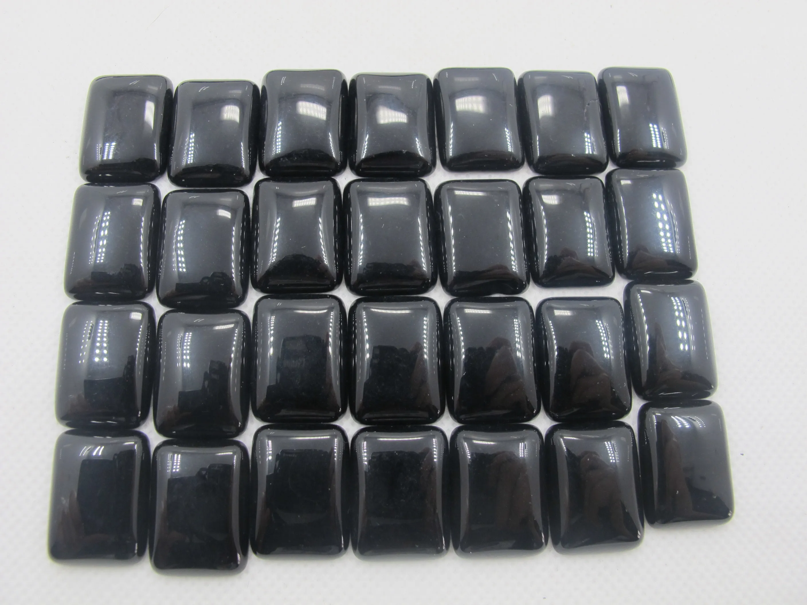 Натуральный черный обсидиан камень бисера кабошон 15x20 мм Прямоугольный кабюшон