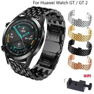 Ремешок сменный из нержавеющей стали для HUAWEI WATCH GT 1 GT 2 46 мм, браслет для Huami Amazfit GTR 47 мм, 22 мм