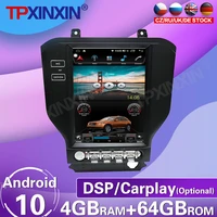 64g for ford mustang 2015 2020 android 10 tesla big hd screen car radio tape recorder multimedia player gps navigation carplay