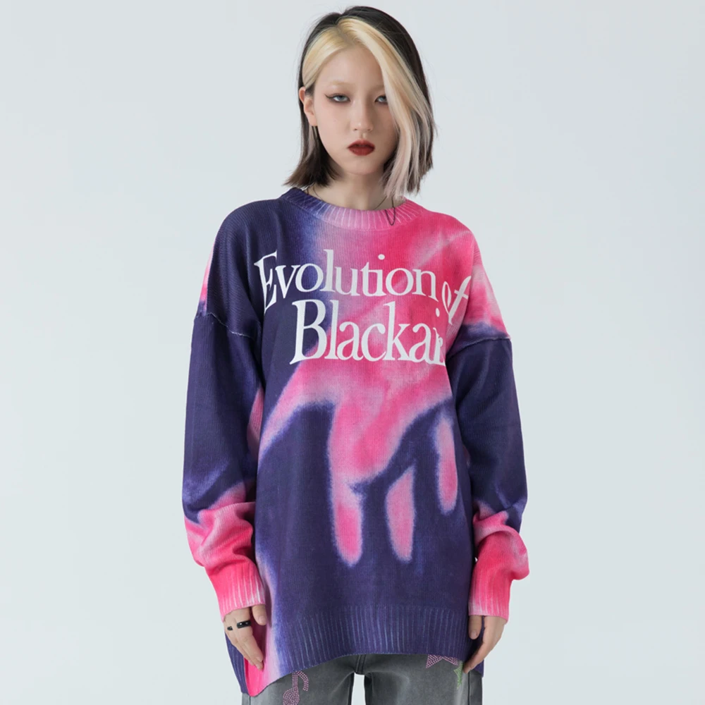 

Мужской трикотажный свитер с длинным рукавом, в стиле Харадзюку