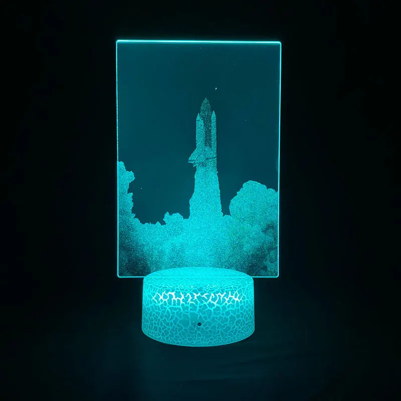 Космический Шаттл 3D графическая лампа Ночной светильник креативный сенсорный