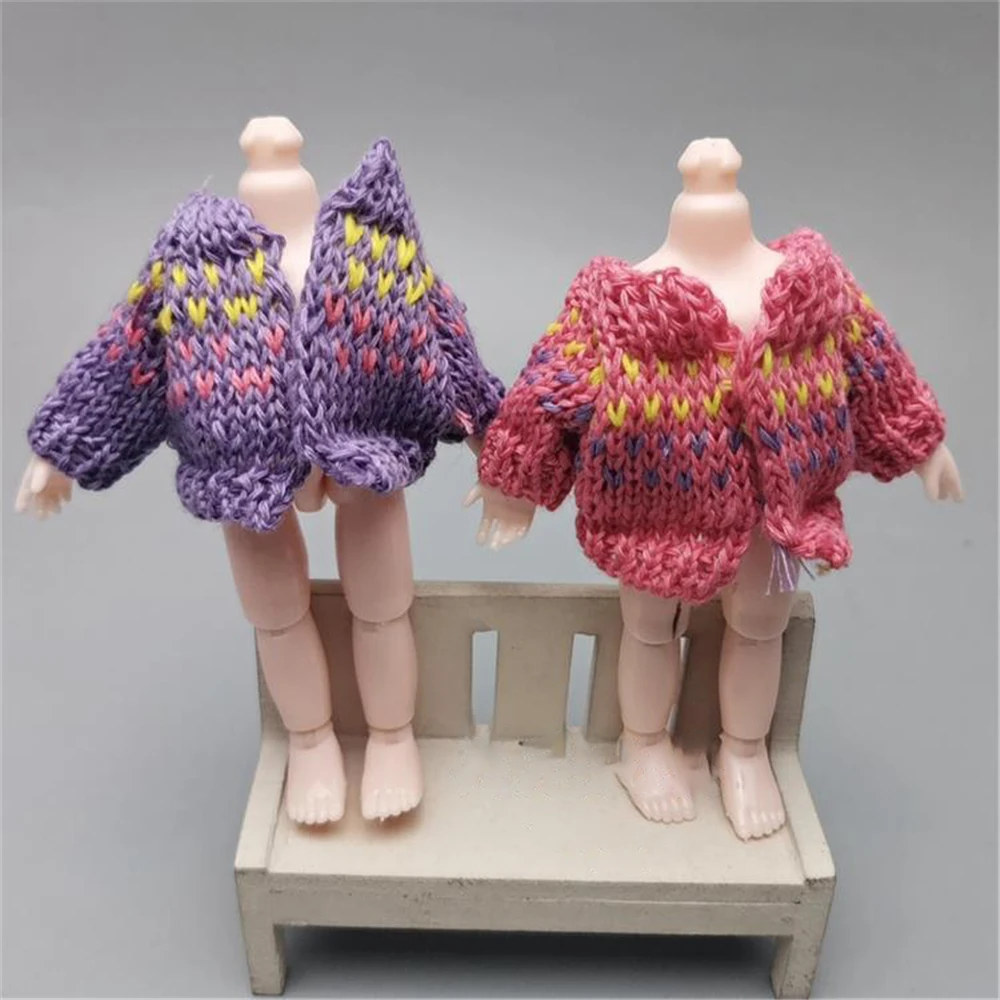 

Toy Doll Cardigan Sweater 8-point Mini Doll Sweater Cardigan Burberry Pony and Other General Sweater 16-17 Cm Small Baby Clothes