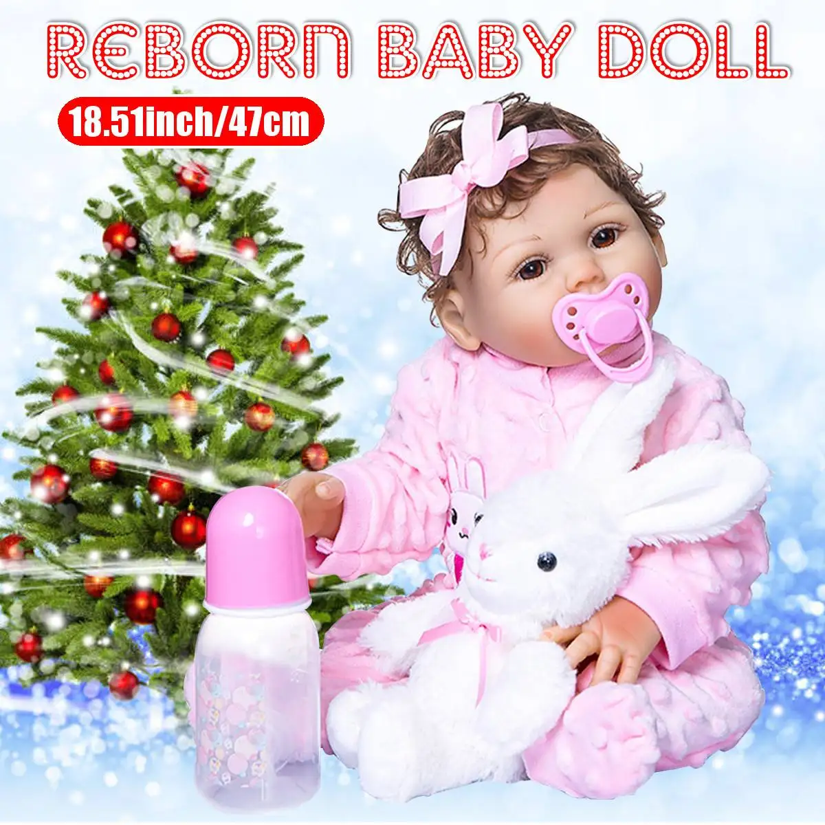 

18.51 inches Journey Reborn Baby Doll Girl Holiday Birthday Christmas Gifts Children's Newborn Girl Vinyl Silicone Toddler Toys