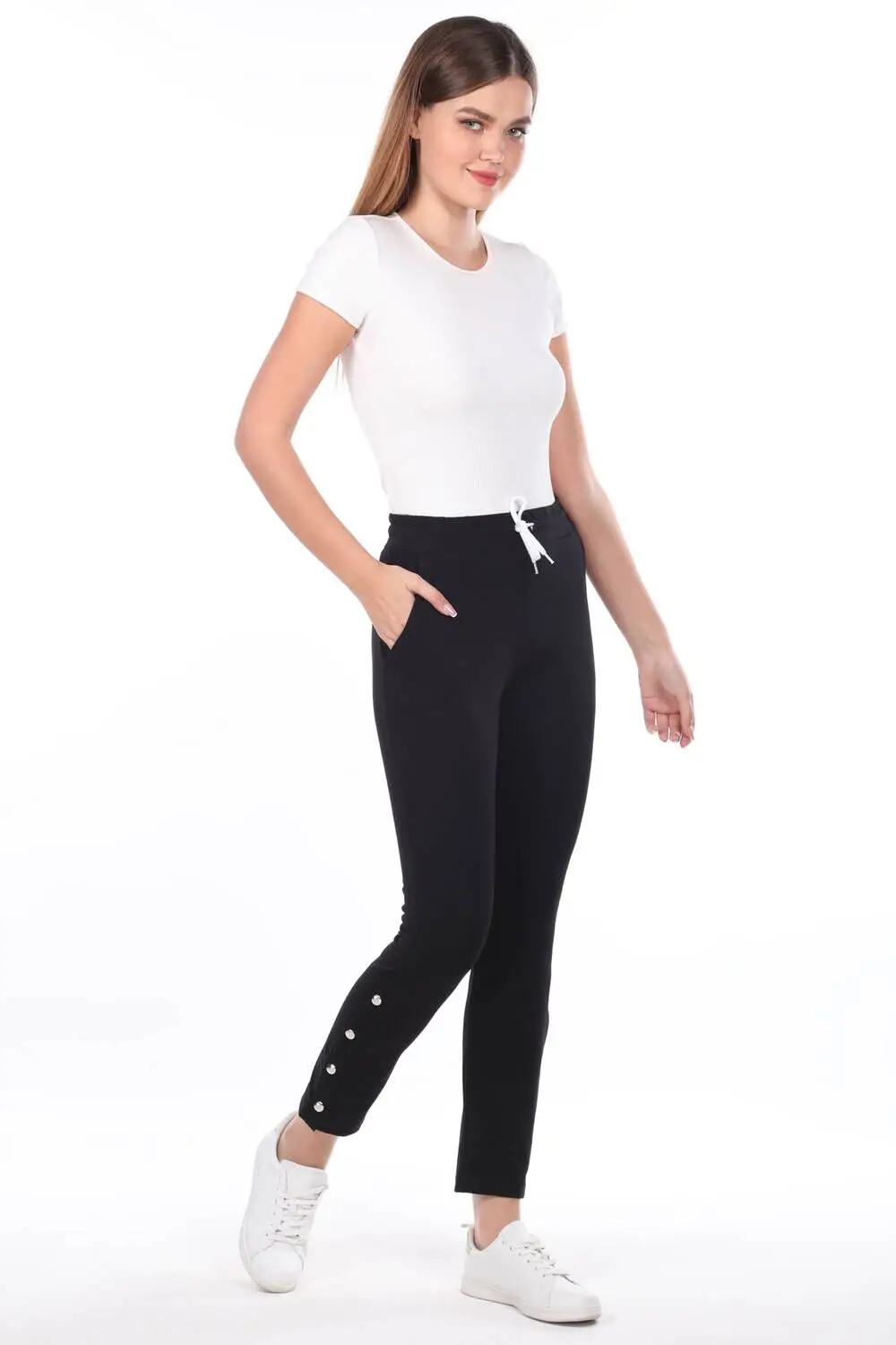 

Snap Detail Black Womens Sweatpants