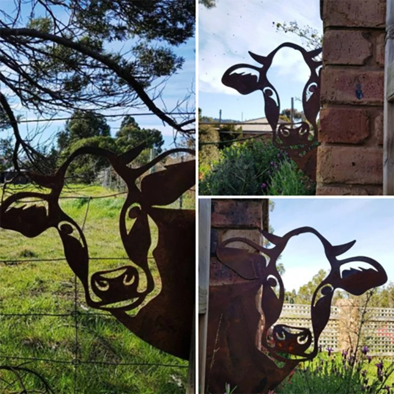 Садовая статуя с животными на ферме украшение в виде коров для сада силуэт