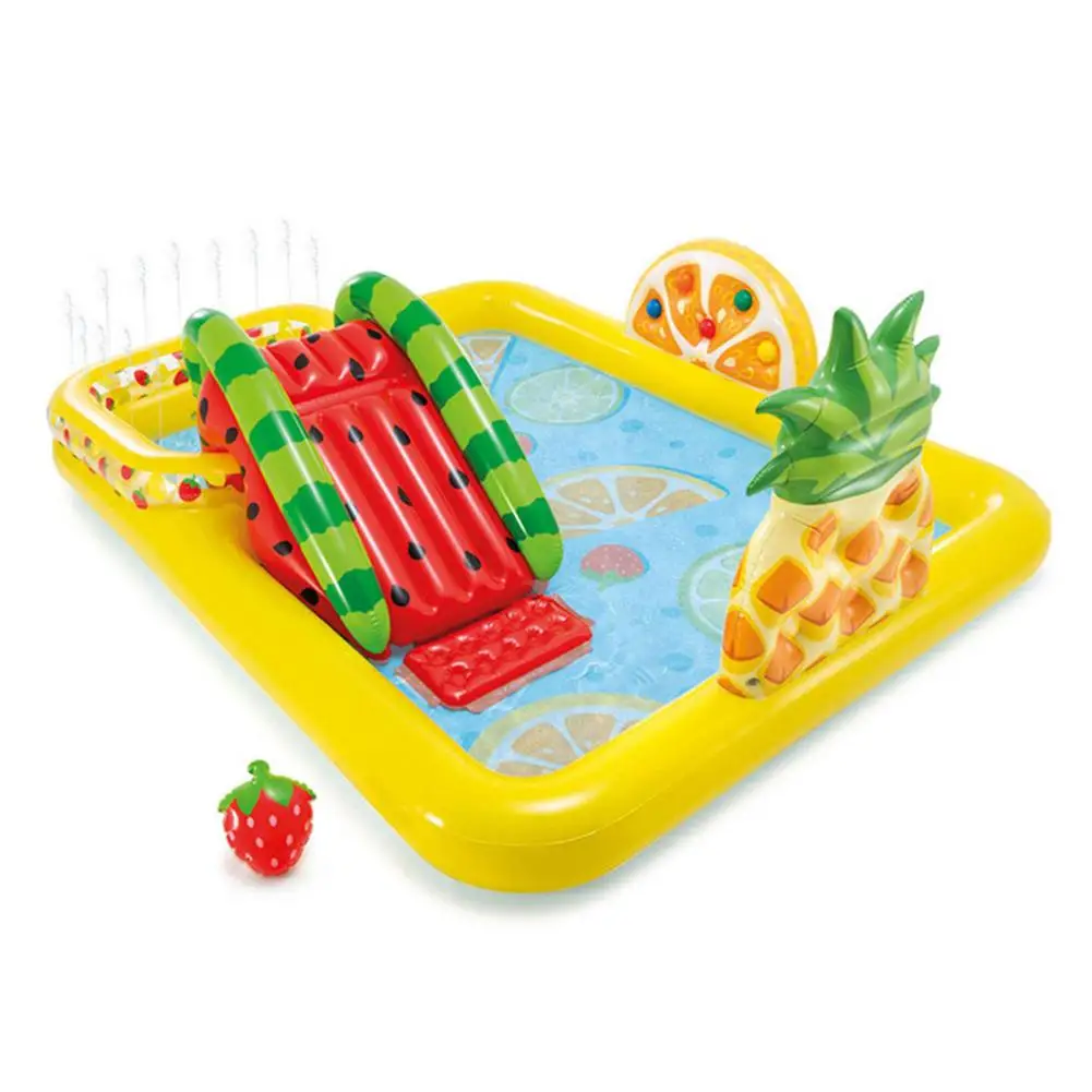 244x191x91cm Fruit Slide Iatable Ocean Children's Play Center Outdoor Cute Backyard Kiddie Pool And Game Set Marine Ball Pool