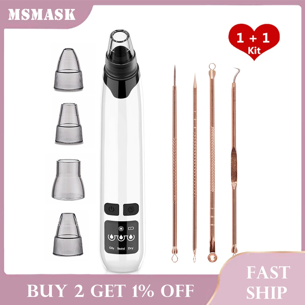 Электрический вакуумный очиститель пор для лица с нагревом удаления