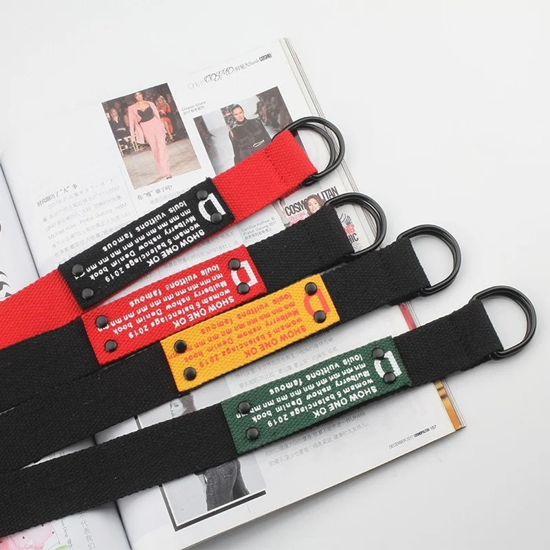 

New Hot-selling Nylon Canvas Woven Printed Belt Student Belt Personality Art Lengthen Korean Fashion Trend Hip-hop Unisex Belt