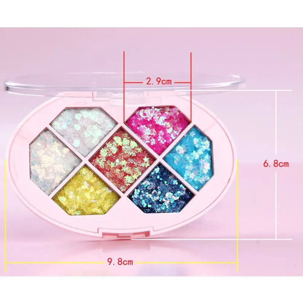 7 цветов сверкающая блестящая Палетка теней для глаз макияж алмазные тени век
