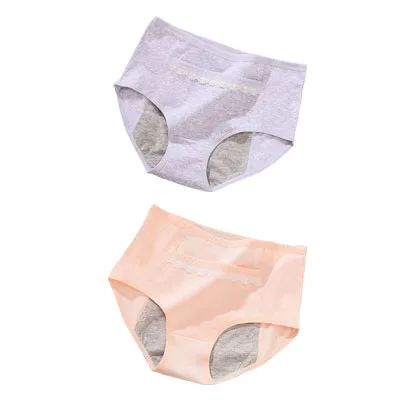 Армейский зеленый 2pcs/Set Cotton Physiological Period Leak Proof Menstrual Panties Breathable Seamless Soft High Quality Women Underwear Breifs - Цвет: Армейский зеленый