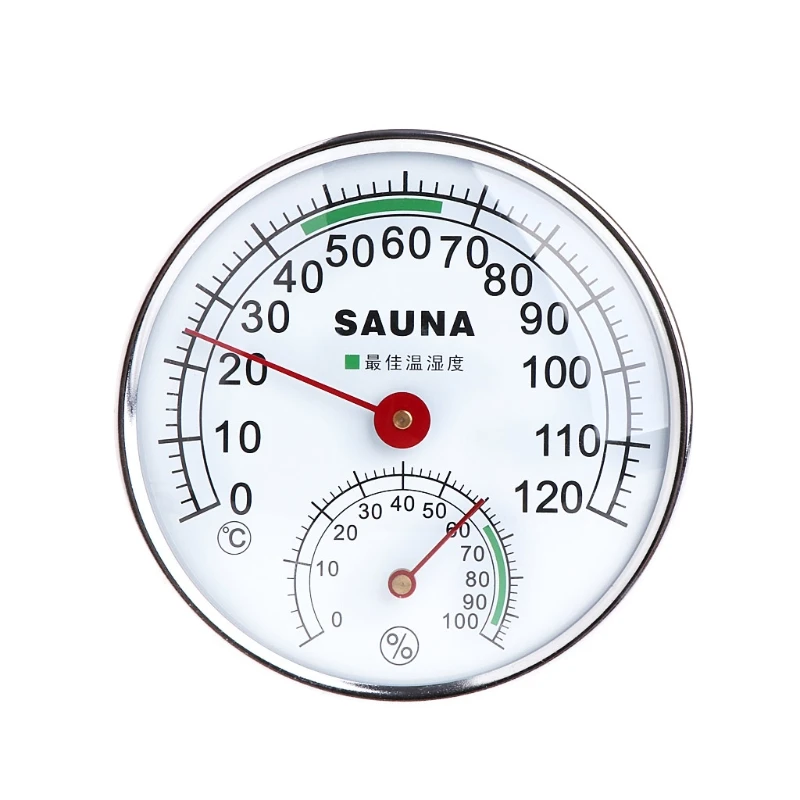 

Термометр-Гигрометр из нержавеющей стали для сауны, комнатный Измеритель температуры и влажности