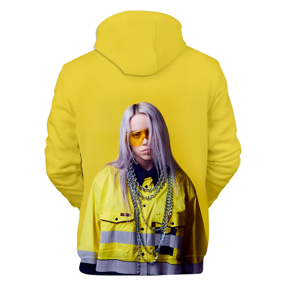 Новые модные толстовки с капюшоном Billie Eilish 3D, популярные мужские и женские пуловеры для мальчиков и девочек, повседневные толстовки Harajuku на осень и зиму