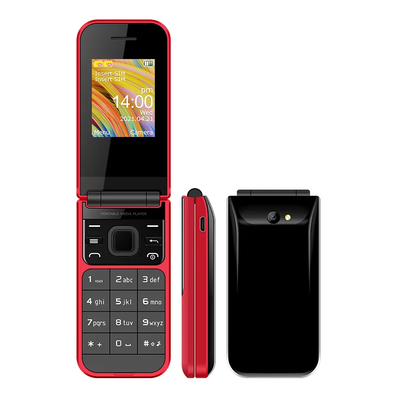 Cellular Phone Cellphone 1.7'' Flip Mobile Phones 160*128   0.08Mpix  Camera Dual SIM Card 3.5MM Jack Wireless FM radio