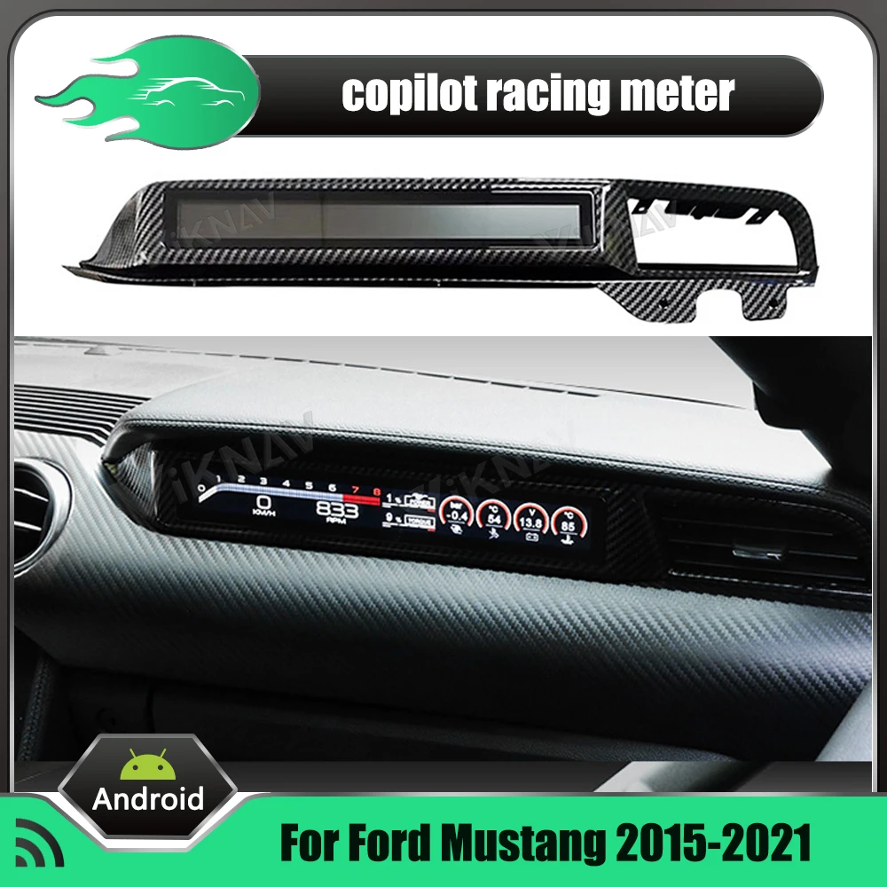 

Дисплей для приборной панели для Ford Mustang 2015-2021, автомобильный гоночный инструмент Copilot, ЖК-дисплей для пассажирской боковой приборной панели...