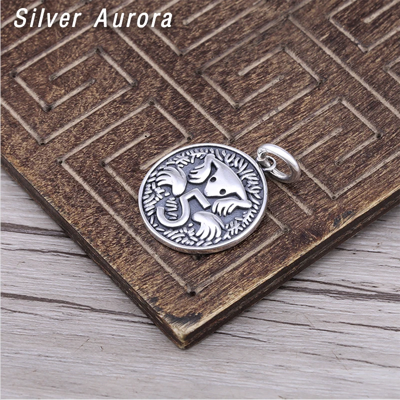 Винтажный подвеска с монетой для мужчин и женщин из настоящего массивного серебра 925 пробы - ювелирное украшение в стиле хип-хоп и рок, модный подарок.