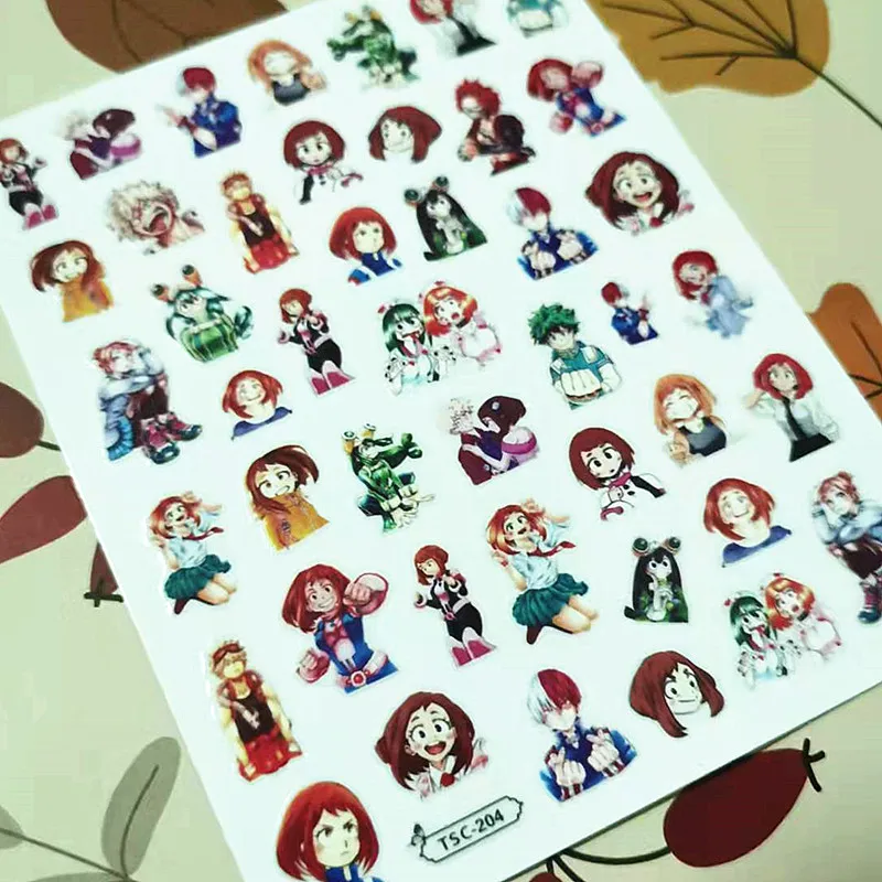 

Newest Japanese Anime Design 3D Self Adhesive Back Glue Decal Slider DIY Decorations Tools Nail Sticker TSC 204
