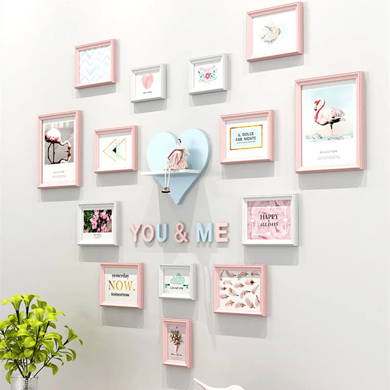 

Love Shelf Photo Frame Set Combination Children's Bedroom Living Room Photo Wall Restaurant Sofa Background Wall Photo Frame