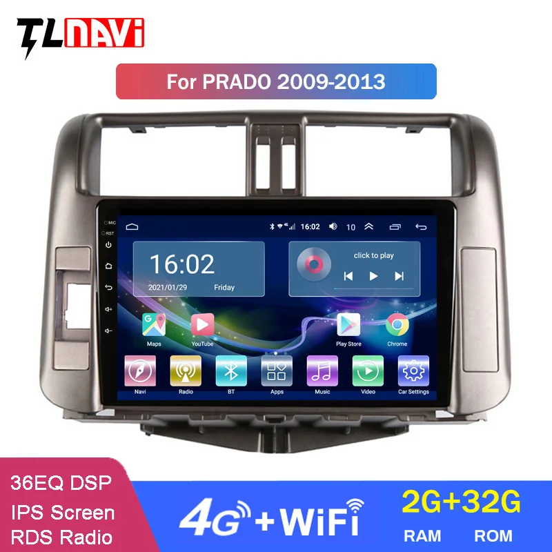 

4G LTE 2G RAM Car Radio Multimedia Android 10 Video Player Navigation GPS For Toyota LAND CRUISER PRADO J150 2009-2013