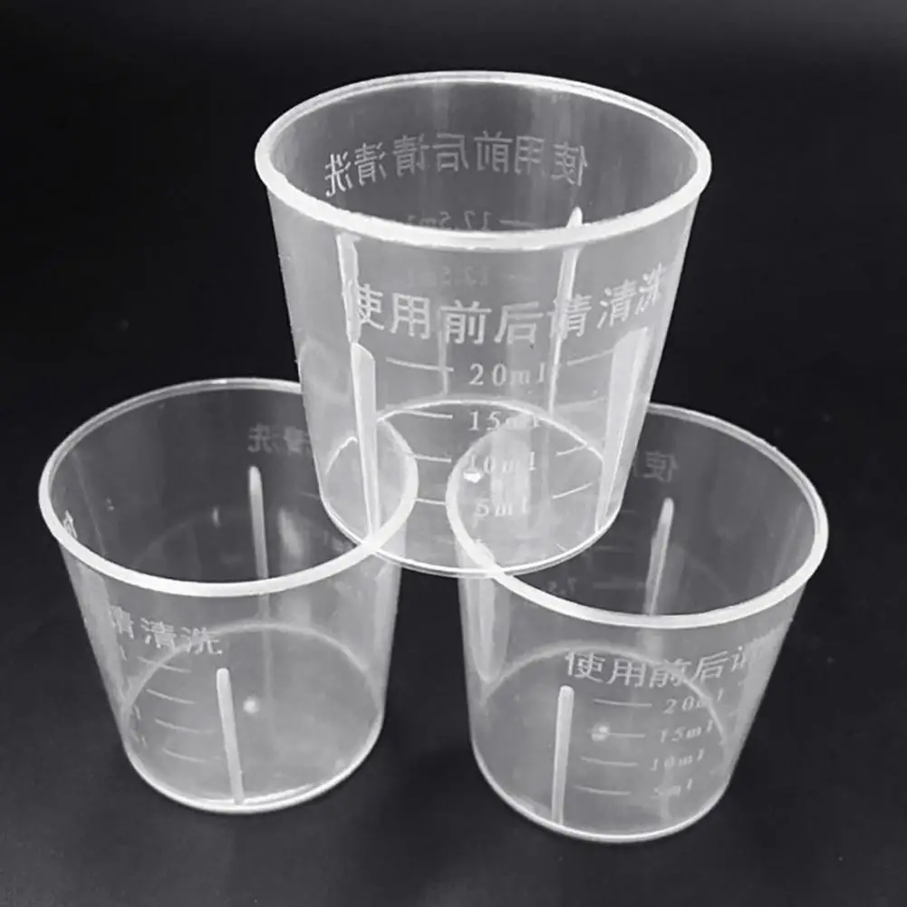

10Pcs Measuring Container Clear Easy to Clean 20ml Plastic Graduated Measuring Cup for Kitchen