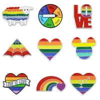 2pc colorful brooches pin rainbow badge artware decorations bag hat mini clothes collar jewelry gift women diy sewing supplies