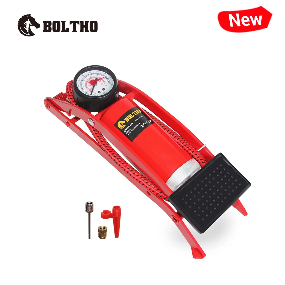 Насос воздушный напольный BOLTHO портативный одноцилиндровый с точным манометром и