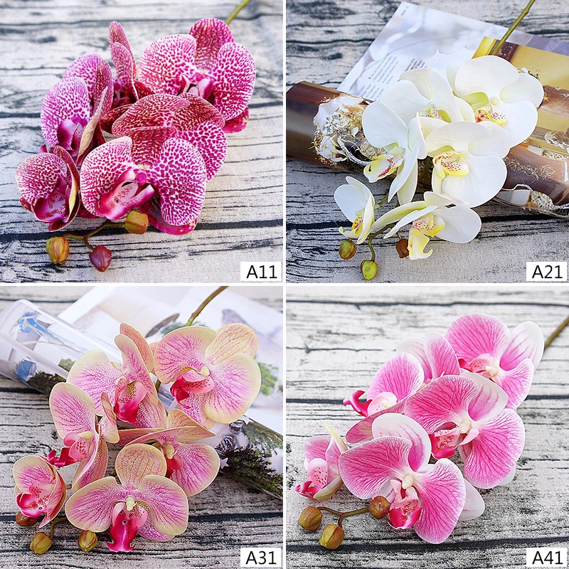 

3D Artificial Butterfly Orchid Flowers Fake Moth flor Orchid Flower for Home Wedding DIY Decoration Real Touch Home Decor Flore