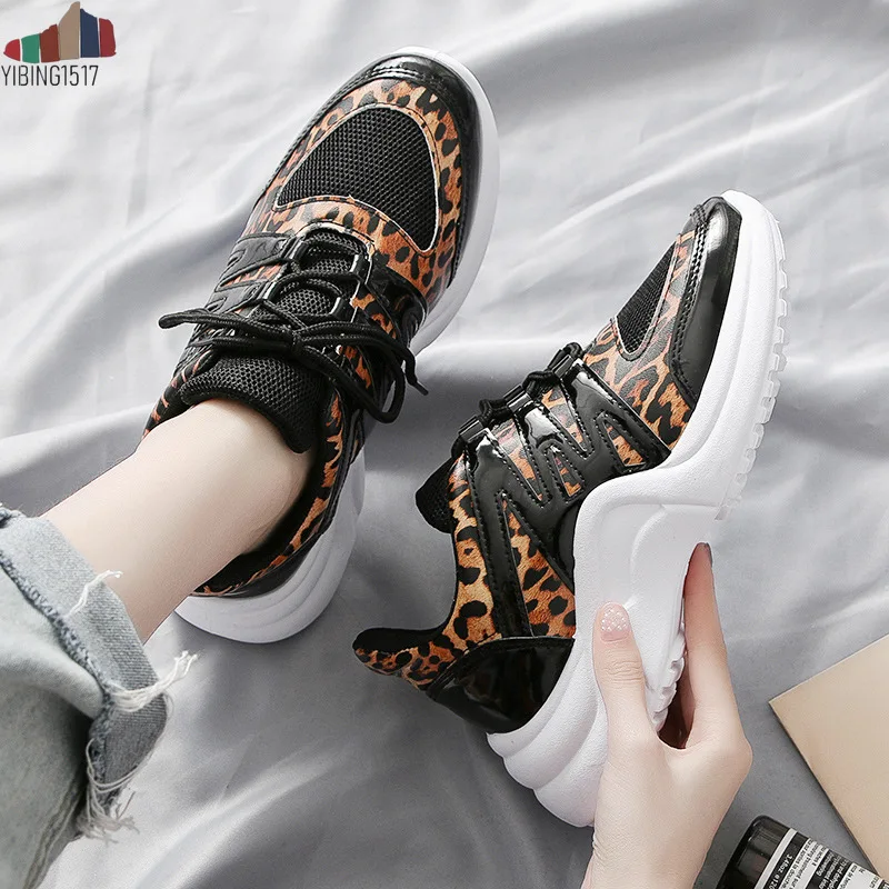 NAUSK/женские кроссовки увеличивающие рост с принтом животных летние модные