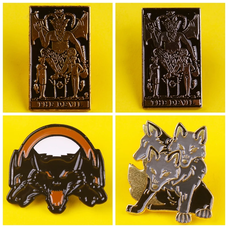 Baphomet эмалированная булавка брошь на булавке булавки значки Мужская лацкан