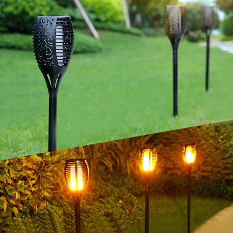 

Garden LED Flame Solar Light Power Bulb Waterproof Decoration Landscape Lawn Lamp Path Lighting Torch Outdoors Spotlight Street.