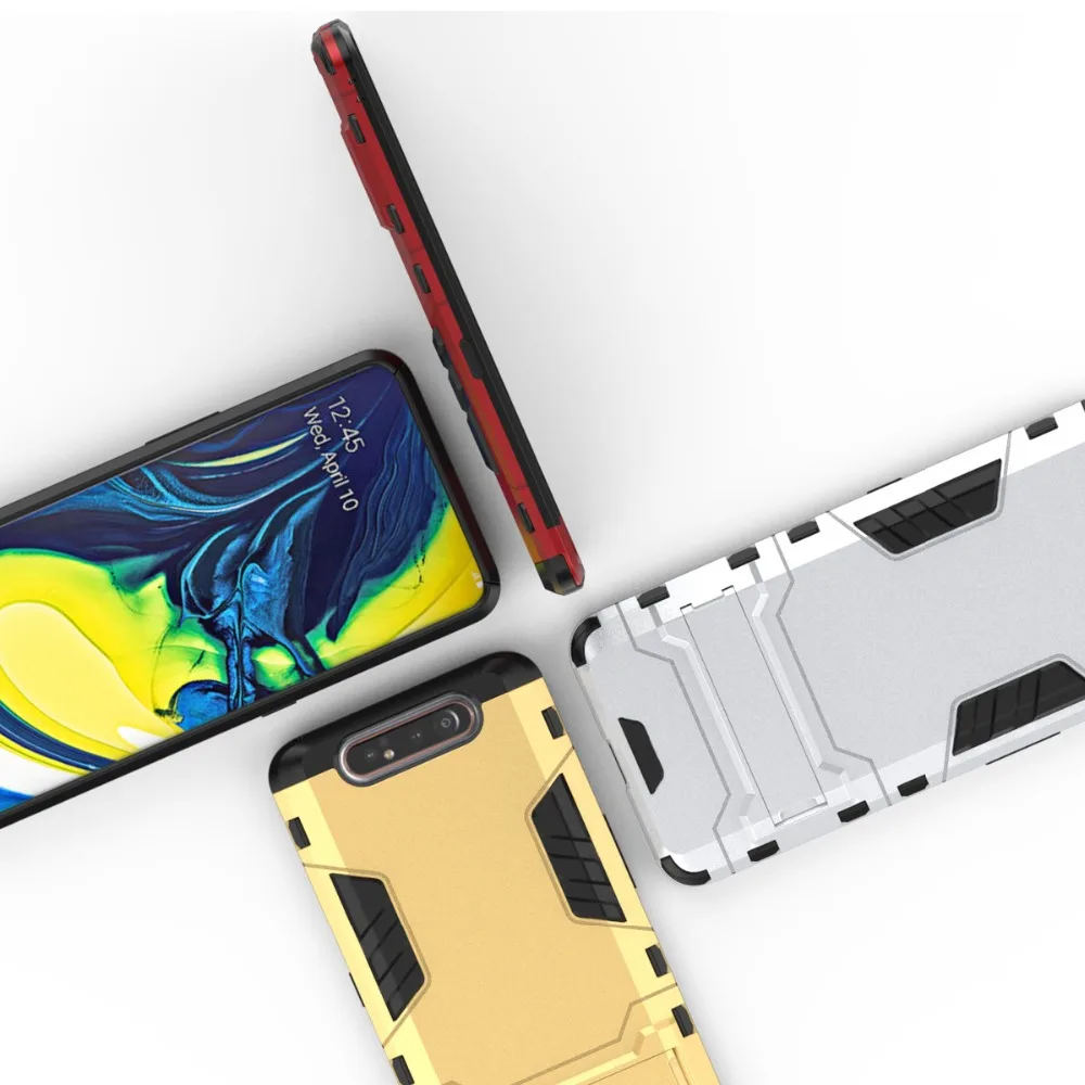 Чехол-подставка для samsung A80 A90 Жесткий ПК + Силиконовый бампер чехол на 2019 A 90 Galaxy