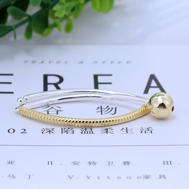 

925 Sterling Silver Classic Three-Section Chain Highlights Personal Style Luxury Bracelet DIY Jewelry Making For Pandora