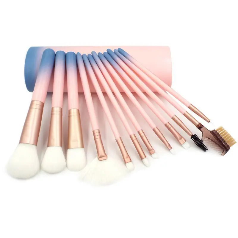 12Pcs Makeup Brushes Eye Shadow Foundation Eyebrow Oval Brush Cosmetic Make up Toothbrush Tool include Round Pen Holde D1 | Красота и