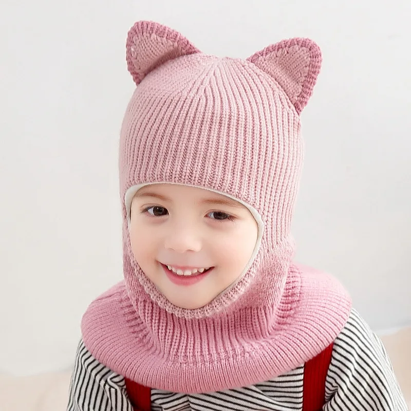Зимняя детская шапка вязаная шапочка для маленьких девочек и мальчиков милая с