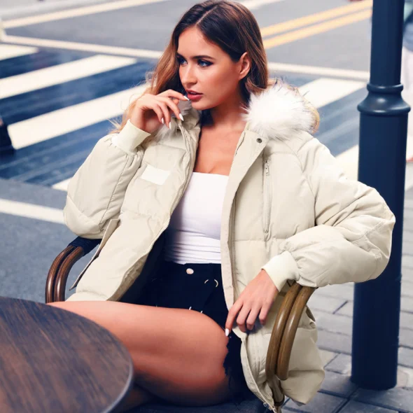 2019 осенне зимние модели однотонное хлопковое пальто на молнии со съемным меховым