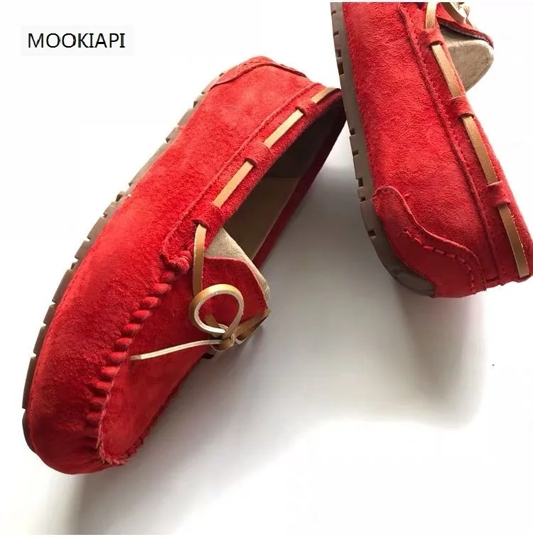 OOKIAPI/Новое поступление повседневная женская обувь женские лоферы из натуральной