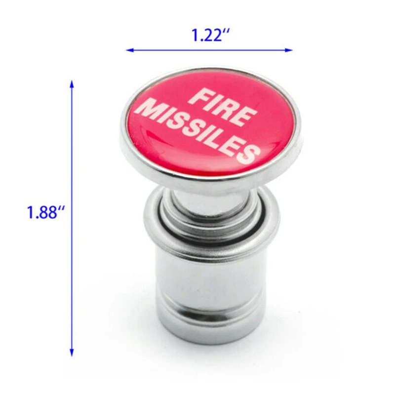 

Universal Metal Red 12V Fire Missiles Push Button Car Cigarette Lighter Replace Accessory Fit For Most Car SUV Truck RV Boat