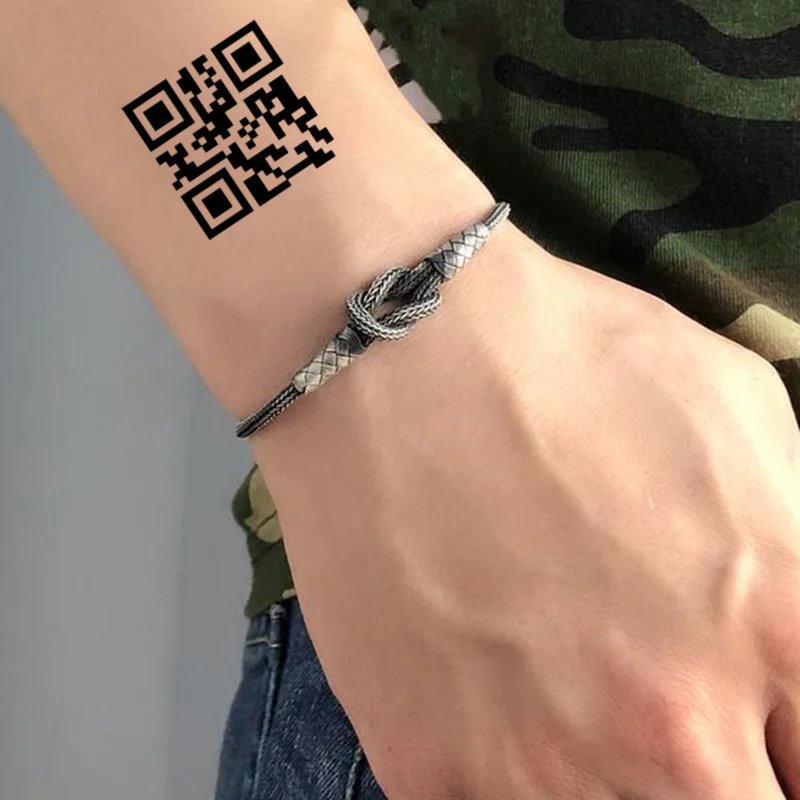 

Fashion New Creative Love QR Code Fake Tattoo for Lovers Adults Wrist Body Art Waterproof Temporary Tattoo Sticker for Men Women